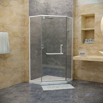 Душевой угол RGW Hotel 100x100x195 профиль белый, стекло прозрачное