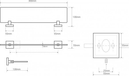 Полка стеклянная Bemeta Beta 132122042 Хром