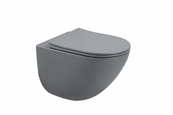 Унитаз подвесной Esbano LOTUS серый матовый, с сиденьем микролифт