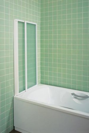 Шторка для ванны Ravak Behappy VS2 105 белая+Rain