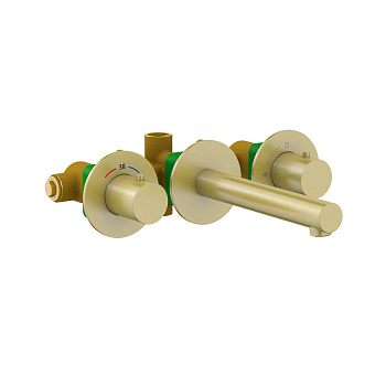 Смеситель для раковины на 3 отверстия Timo Saona 2382/17SM золото матовое