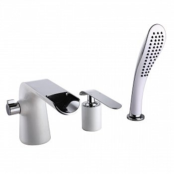 Смеситель для ванны с душем Lemark Melange LM4945CW хром/белый