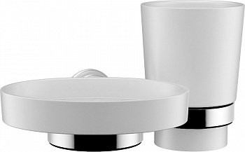Стакан для зубных щеток с мыльницей Fixsen Best FX-71606+08 Хром