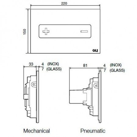 Кнопка смыва для унитазов OLI OCEANIA 054564 хром матовый
