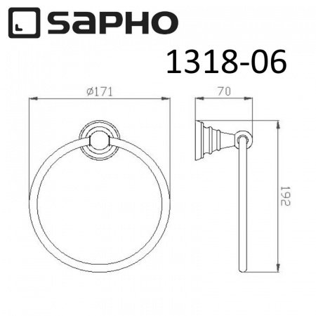 Полотенцедержатель Sapho DIAMOND 1318-06 бронза