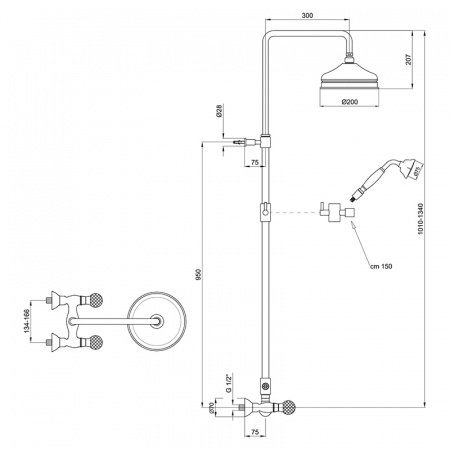 Душевая стойка Webert Karenina KA760405010 золото