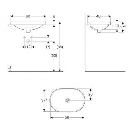 Раковина 60см Geberit VariForm 500.730.01.2