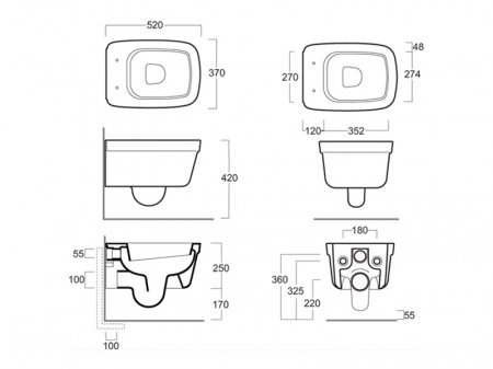 Унитаз подвесной Simas Evolution Evo18 белый