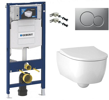 Унитаз с инсталляцией подвесной GEBERIT Icon 500.300.JQ.5 с горизонтальным выпуском
