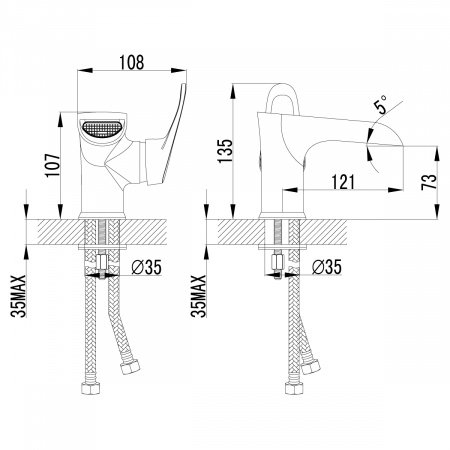 Смеситель для раковины Lemark Omega LM3146C хром