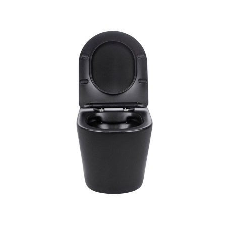 Унитаз подвесной безободковый Vincea Piatti VT1-11MB черный матовый, с сиденьем микролифт