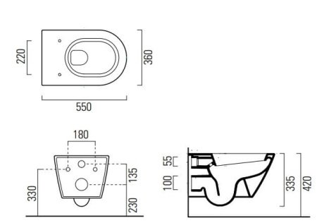 Унитаз подвесной безободковый GSI Norm 861511 белый
