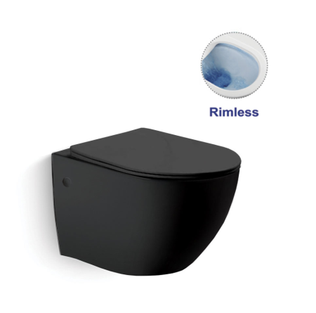 Унитаз подвесной безободковый Vincea Globo VT1-14MB черный матовый, с сиденьем микролифт