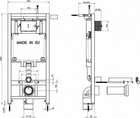Комплект унитаза с инсталляцией Jacob Delafon Modern Life E21773RU-00 кнопка хром с сиденьем микролифт