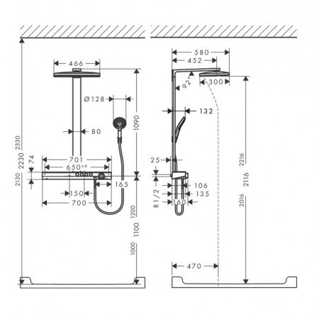 Душевая стойка Hansgrohe Rainmaker Select 27106400 хром;белый