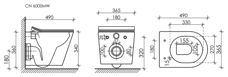 Унитаз подвесной безободковый Ceramica Nova Balearica CN6000MW белый матовый