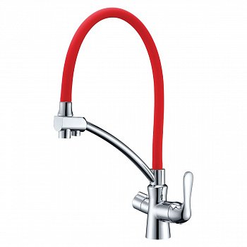 Смеситель для кухни Lemark Comfort LM3070C-Red хром/красный