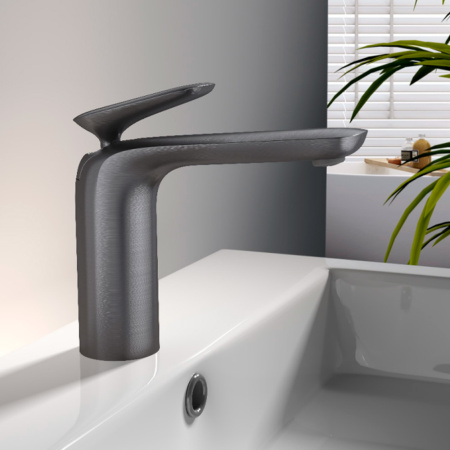 Смеситель для раковины AQUAme Como AQM6510GM вороненая сталь