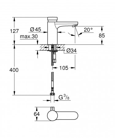 Смеситель для раковины Grohe Cosmopolitan T 36317000 хром