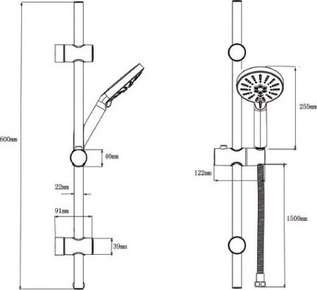 Душевой гарнитур Bien Hermes BD24031513 Розовое золото черный