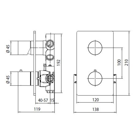 Термостат для душа Bossini OKI Z00002.073 черный матовый