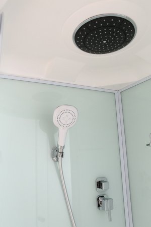Душевая кабина Black&White G8501 90x90x215 профиль белый, стекло прозрачное
