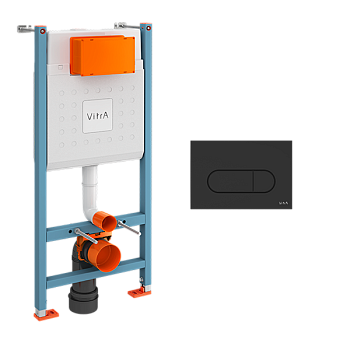 Готовое решение для подвесных унитазов Vitra Core 800-1874 с панелью смыва Root R 740-2211 цвет черный матовый