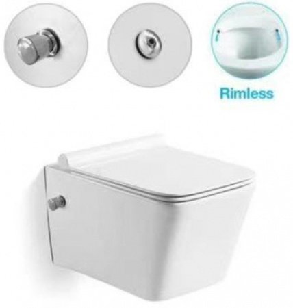 Унитаз подвесной с функцией биде SantiLine SL-5004SM-BD белый, с сиденьем микролифт