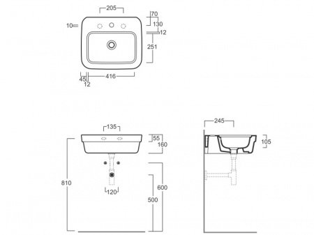 Раковина 55см Simas Evolution Evo15 Белая