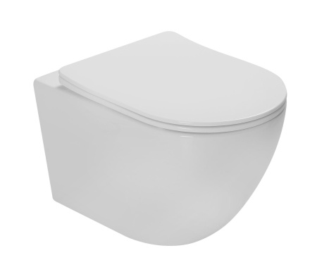 Унитаз подвесной безободковый Vincea Globo VT1-14ST белый, с сиденьем микролифт