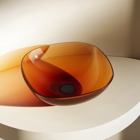 Раковина накладная 43см ABBER Kristall AT2806Opal коричневый