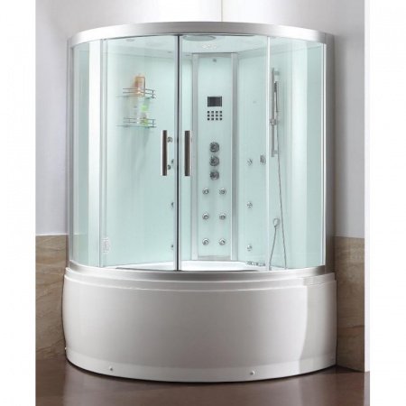 Душевой бокс EAGO DA325 F8 135x135x222см, профиль матовое серебро, стекло прозрачное