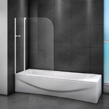 Шторка на ванну Cezares Relax V-11 100х140 профиль Белый стекло рифленое R