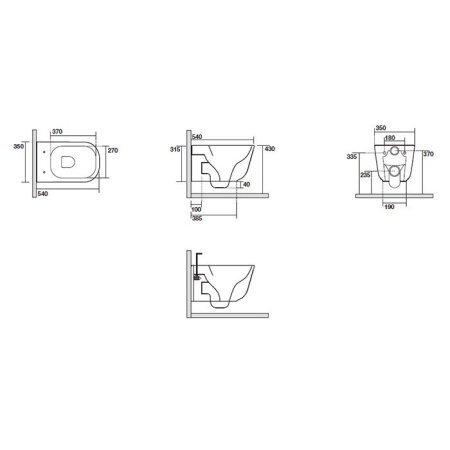 Унитаз подвесной безободковый Kerasan Tribeca 511431 без сиденья, черный матовый