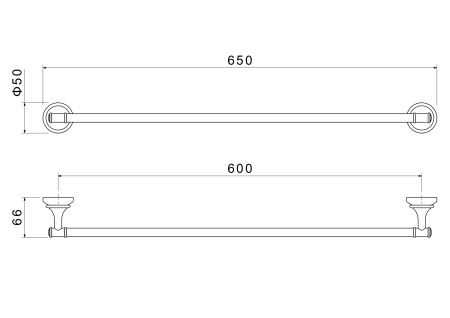 Полотенцедержатель 60см Aquatek Классик AQ4514CR хром