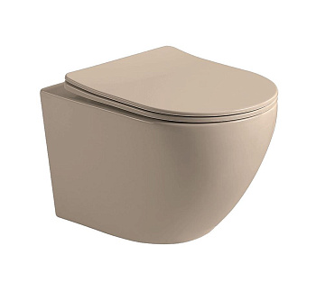 Унитаз подвесной безободковый Vincea Globo VT1-14SMC капучино матовый, с сиденьем микролифт