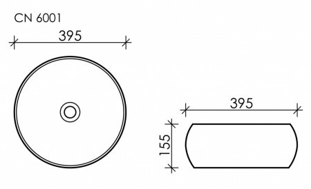 Раковина накладная 39,5см Ceramica Nova Element CN6001 белый