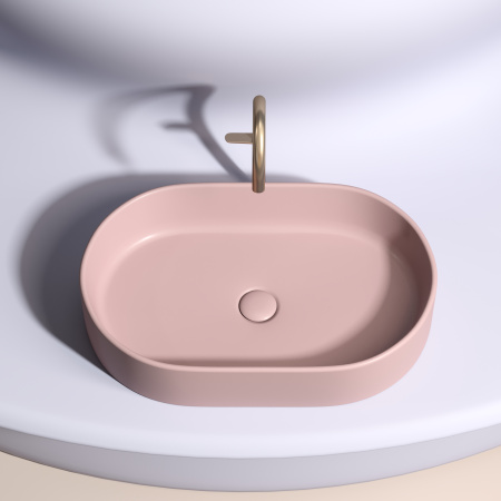 Раковина накладная 60см Ceramica Nova Element CN6048MP розовый матовый