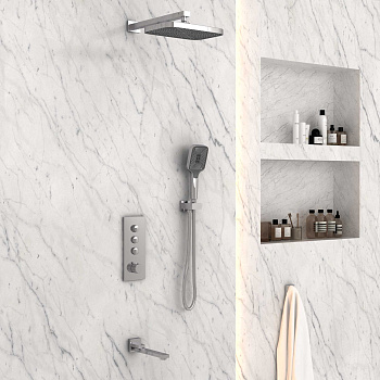 Душевой комплект Vincea VSFW-433T1CH встраиваемый, термостатический, 3 режима, хром