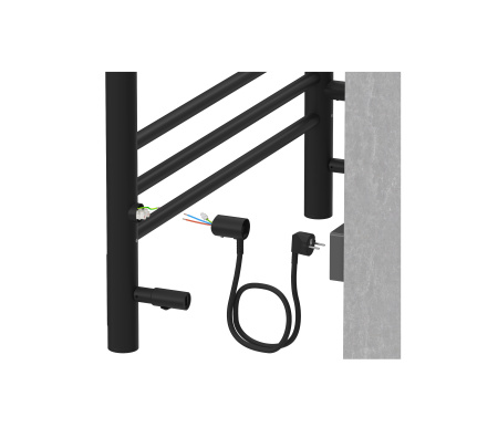 Полотенцесушитель элекрический Aquatek Бетта 70х50 черный матовый