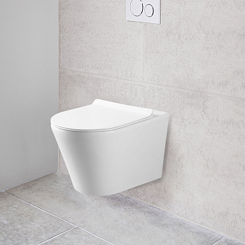 Унитаз подвесной безободковый Vincea Vito VT1-23 белый, с сиденьем микролифт