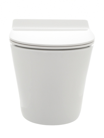 Унитаз подвесной безободковый AQUAme AQM2001 белый, с сиденьем микролифт