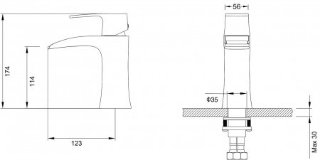 Смеситель для раковины Timo Lumi 4261/00F хром