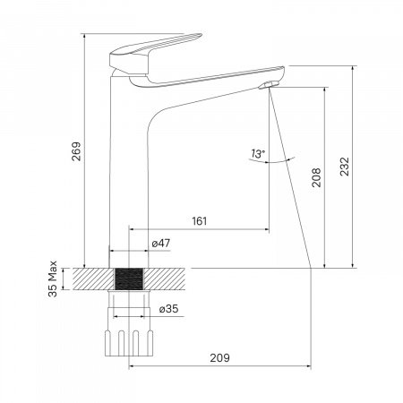 Смеситель для раковины IDDIS Torr TORSB01i01 хром глянцевый