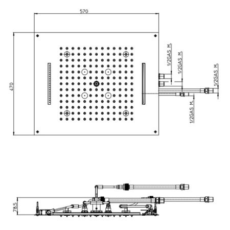 Верхний душ Bossini Dream H38908.030 хром