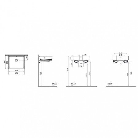 Раковина накладная 45см Vitra ArchiPlan 7403B003-0012 белый