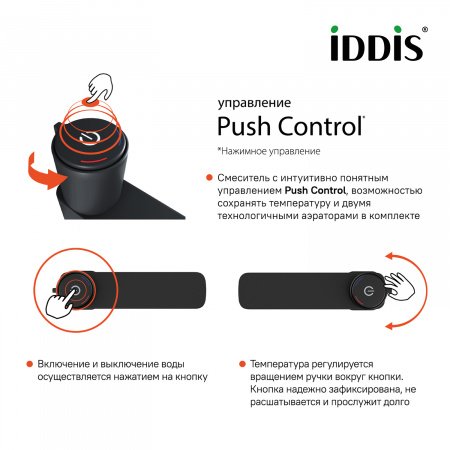 Смеситель для раковины IDDIS Slide SLIBLBTi01 черный матовый