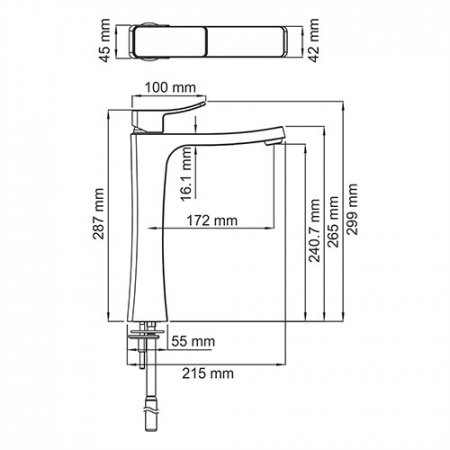 Смеситель для раковины WasserKraft Aller 1063H хром
