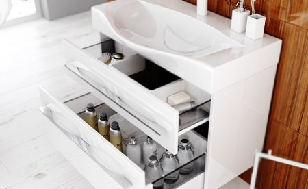 Тумба для комплекта Aqwella 5 stars Милан 80 подвесная, с ящиками