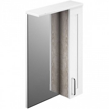 Зеркальный шкаф Iddis Sena 50 с подсветкой Белый Светлое дерево